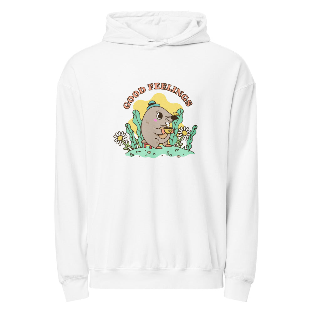 Good feelings | Unisex Garment-Dyed Lightweight Fleece Hooded Sweatshirt I Comfort Colors 1467