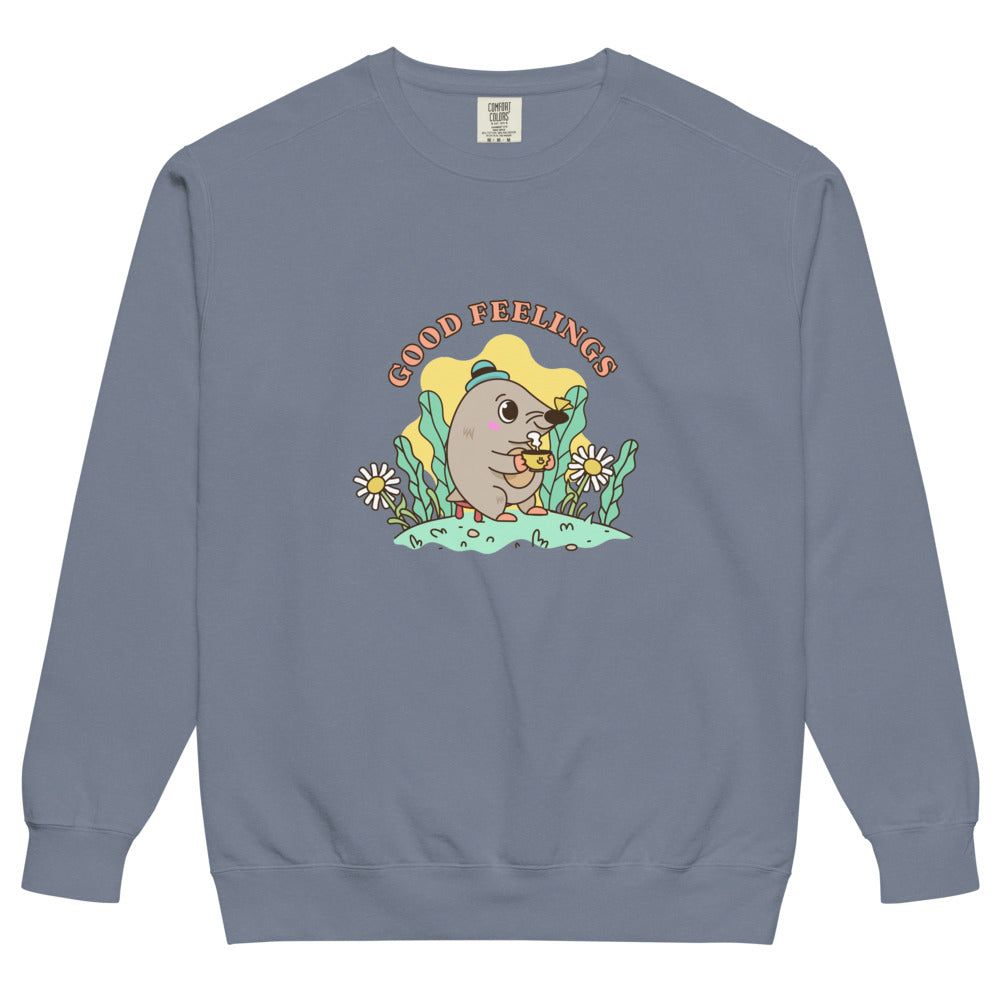 Good feelings | Unisex Garment-Dyed Sweatshirt | Comfort Colors 1566