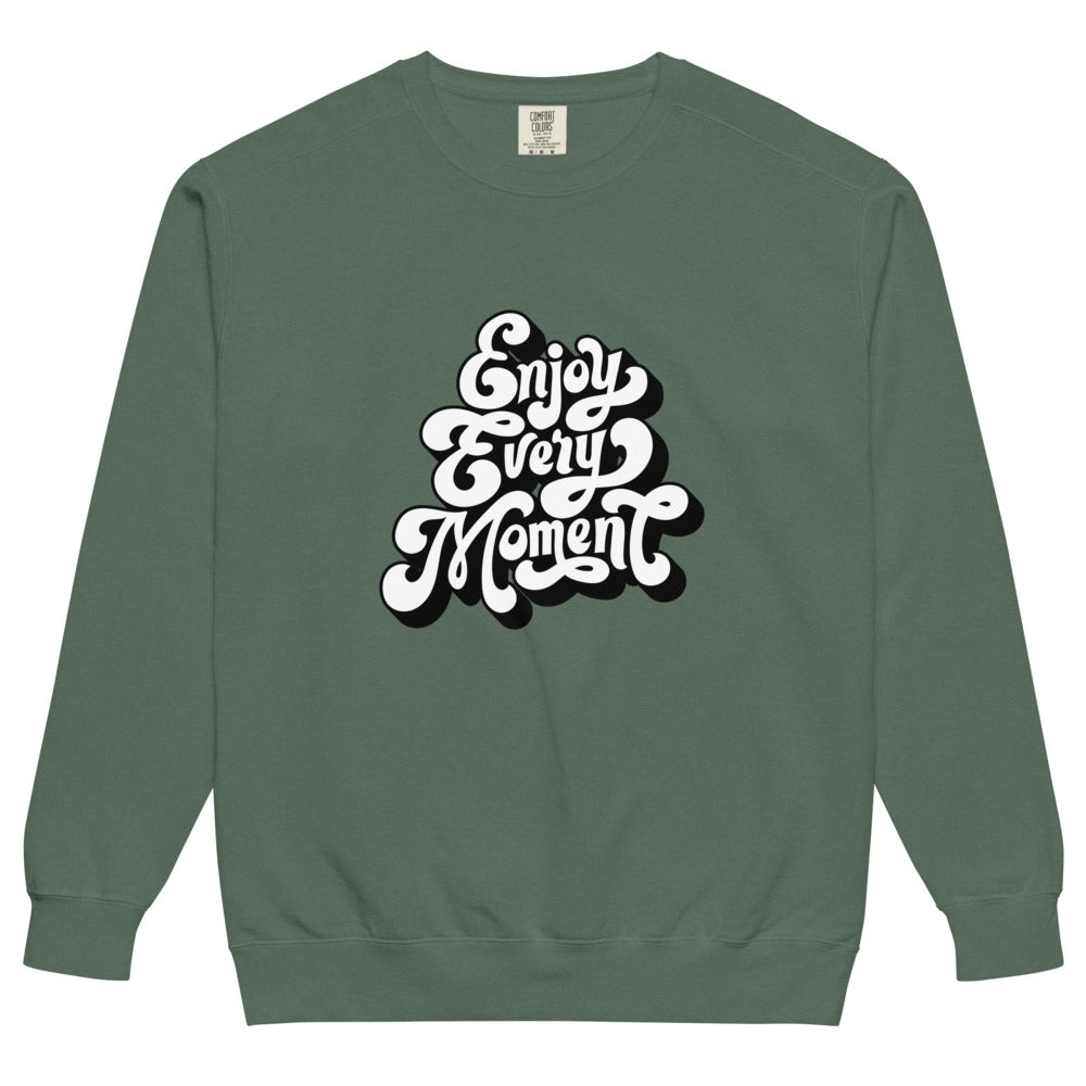 Enjoy every moments white | Unisex Garment-Dyed Sweatshirt | Comfort Colors 1566