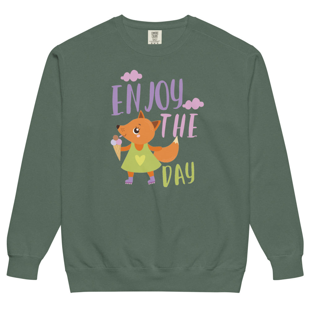 Orange fox - Ẹnoy the day | Unisex Garment-Dyed Sweatshirt | Comfort Colors 1566