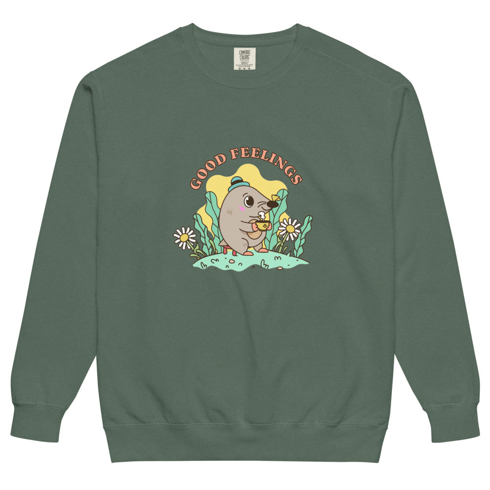 Good feelings | Unisex Garment-Dyed Sweatshirt | Comfort Colors 1566