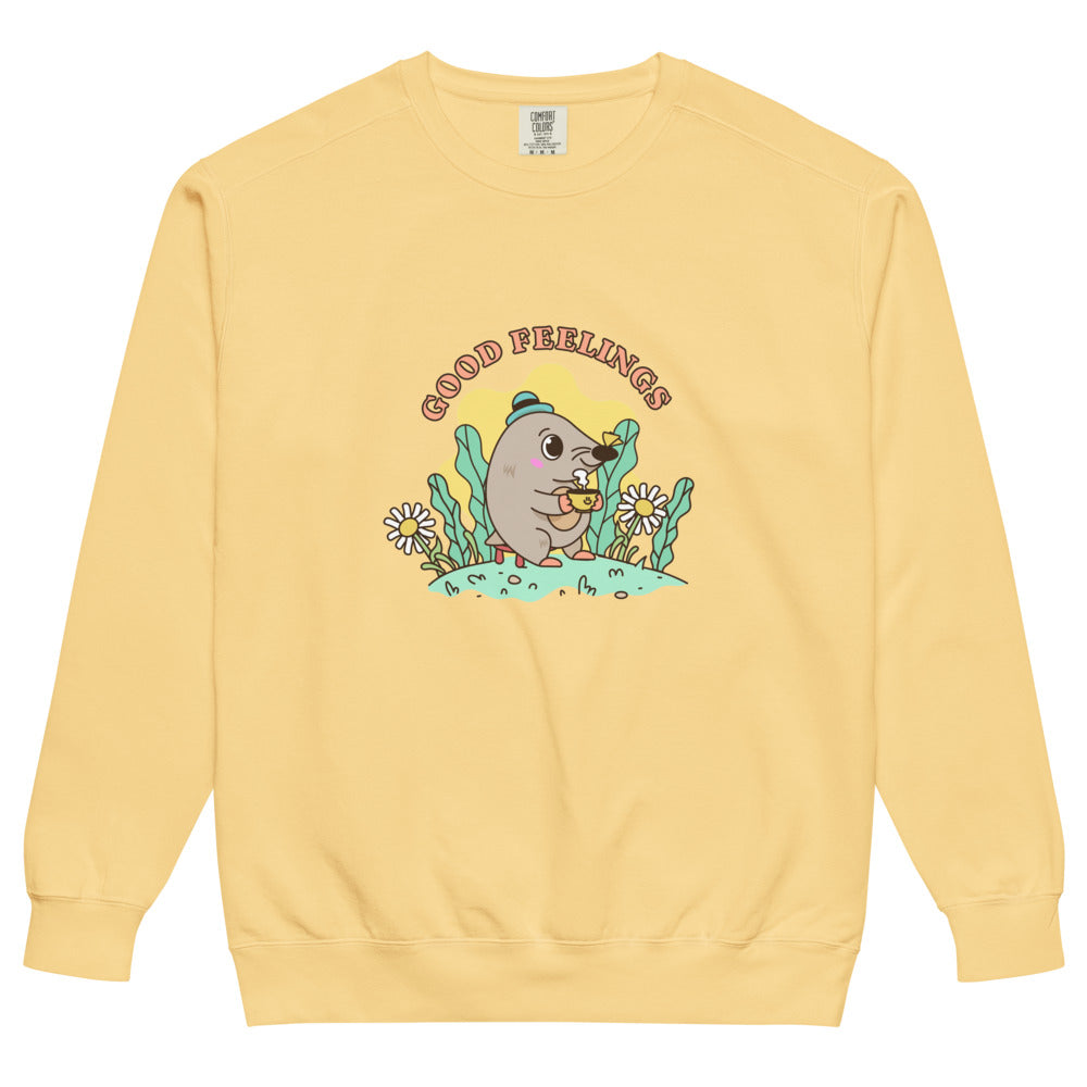Good feelings | Unisex Garment-Dyed Sweatshirt | Comfort Colors 1566