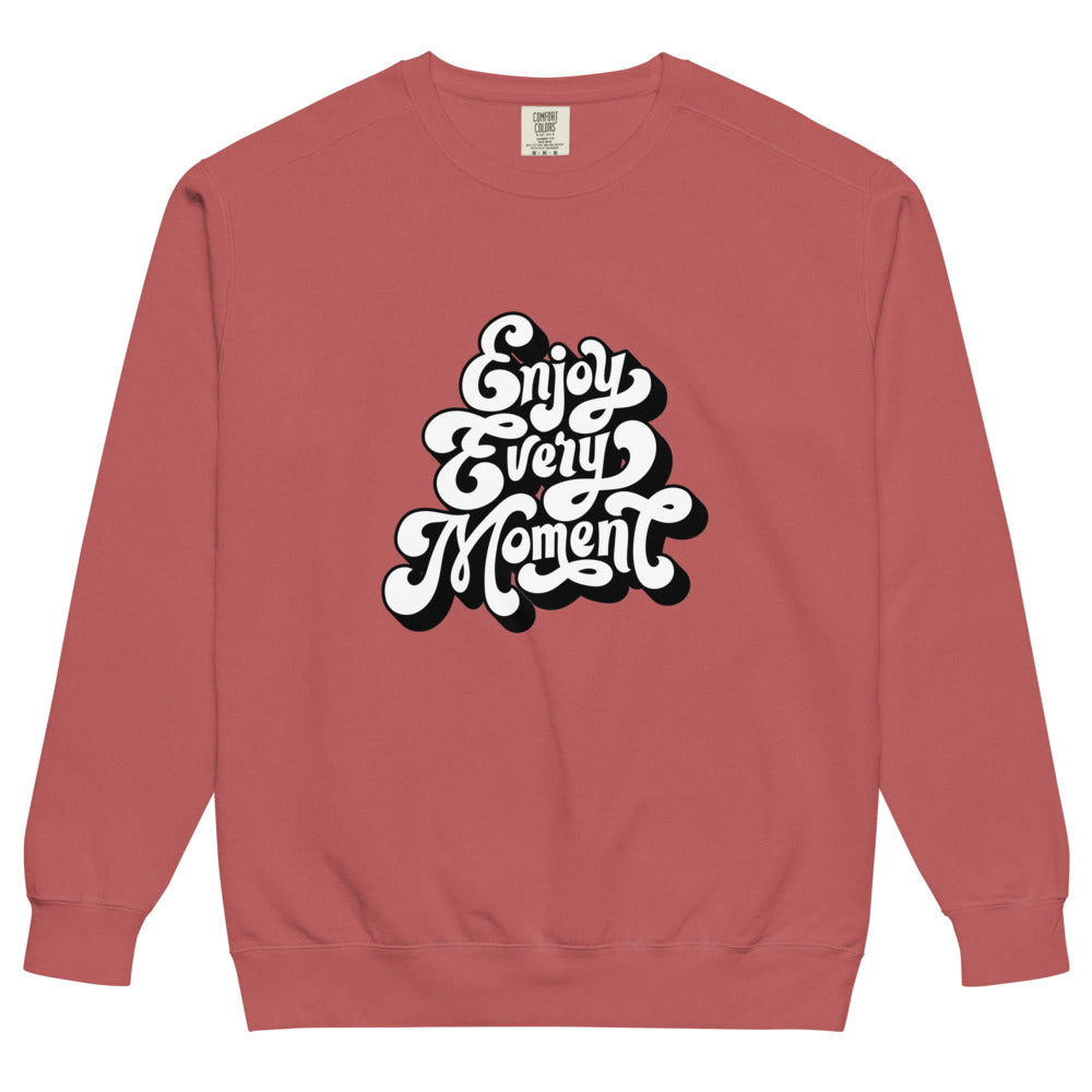 Enjoy every moments white | Unisex Garment-Dyed Sweatshirt | Comfort Colors 1566