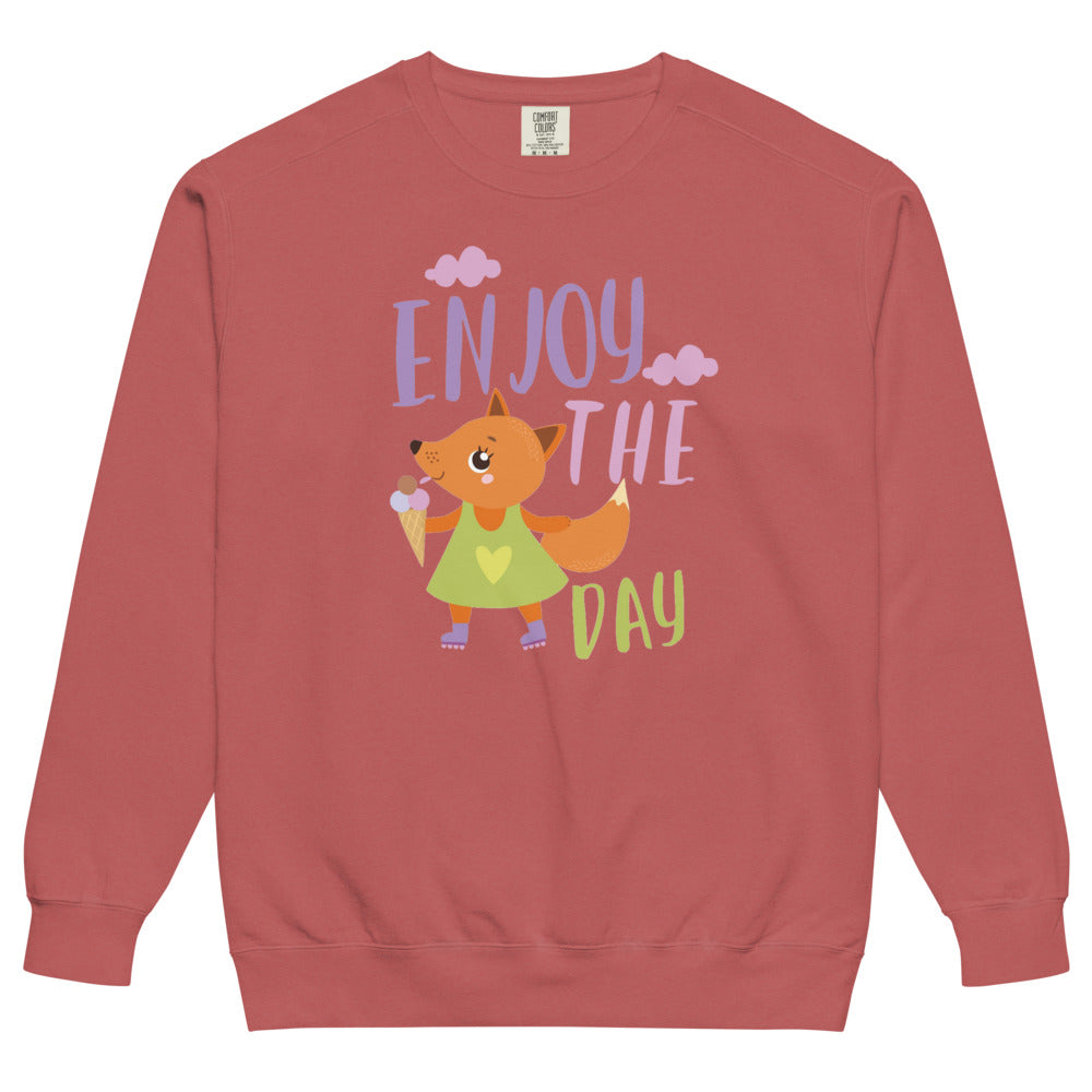 Orange fox - Ẹnoy the day | Unisex Garment-Dyed Sweatshirt | Comfort Colors 1566