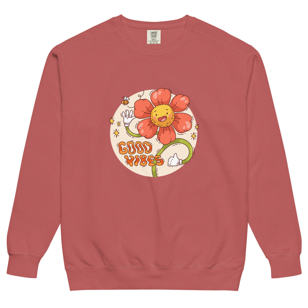 Good vides | Unisex Garment-Dyed Sweatshirt | Comfort Colors 1566