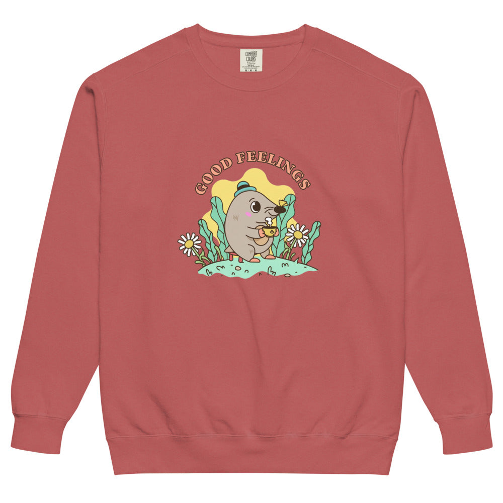 Good feelings | Unisex Garment-Dyed Sweatshirt | Comfort Colors 1566