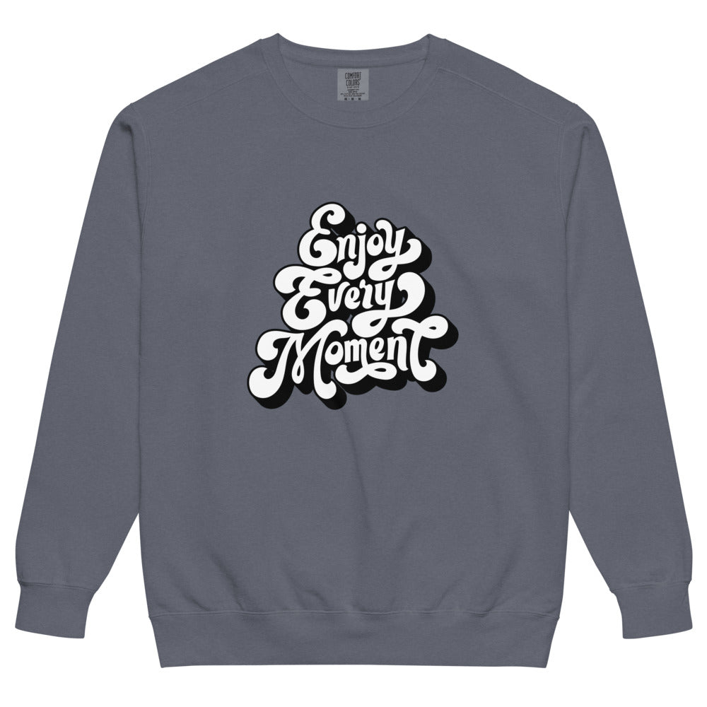Enjoy every moments white | Unisex Garment-Dyed Sweatshirt | Comfort Colors 1566