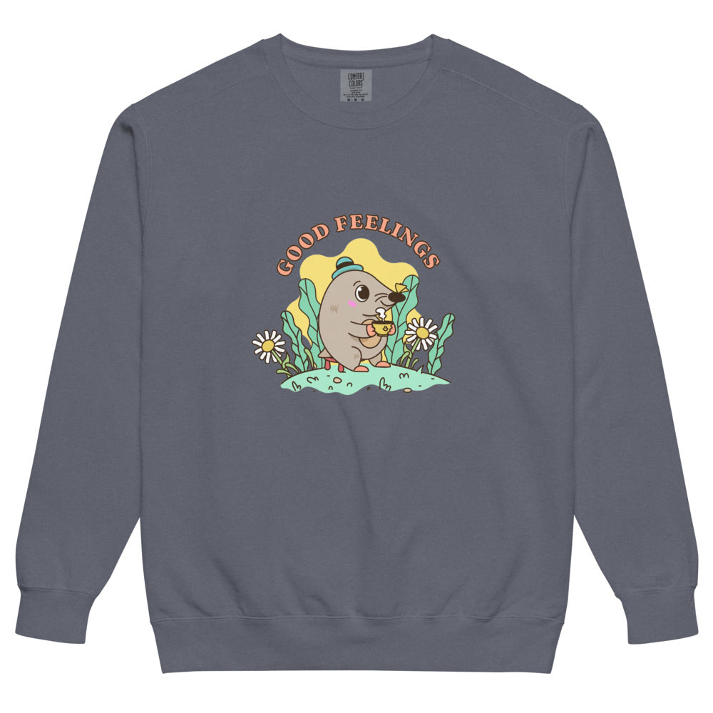 Good feelings | Unisex Garment-Dyed Sweatshirt | Comfort Colors 1566