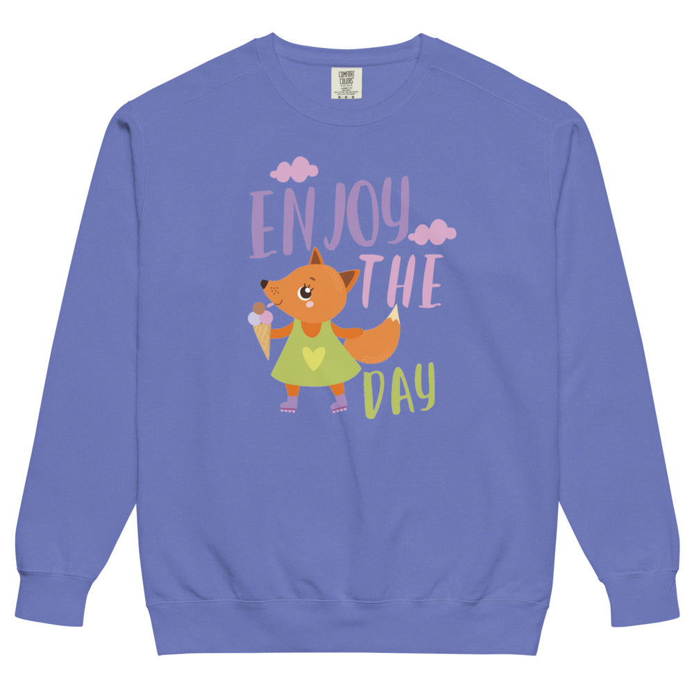 Orange fox - Ẹnoy the day | Unisex Garment-Dyed Sweatshirt | Comfort Colors 1566