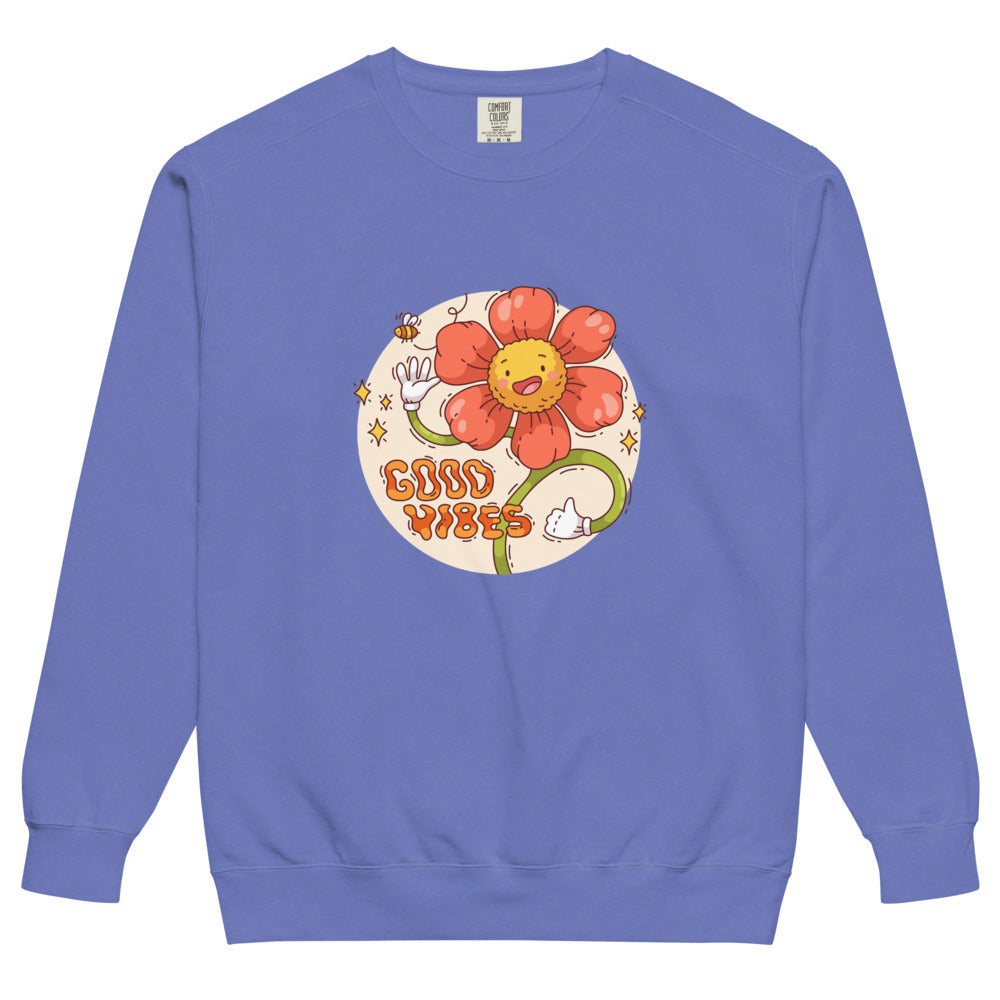 Good vides | Unisex Garment-Dyed Sweatshirt | Comfort Colors 1566