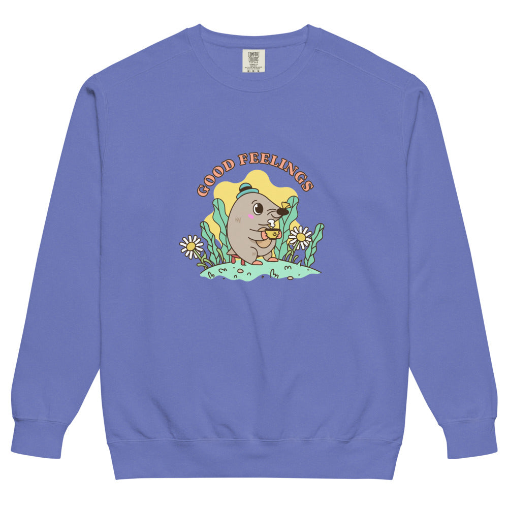 Good feelings | Unisex Garment-Dyed Sweatshirt | Comfort Colors 1566