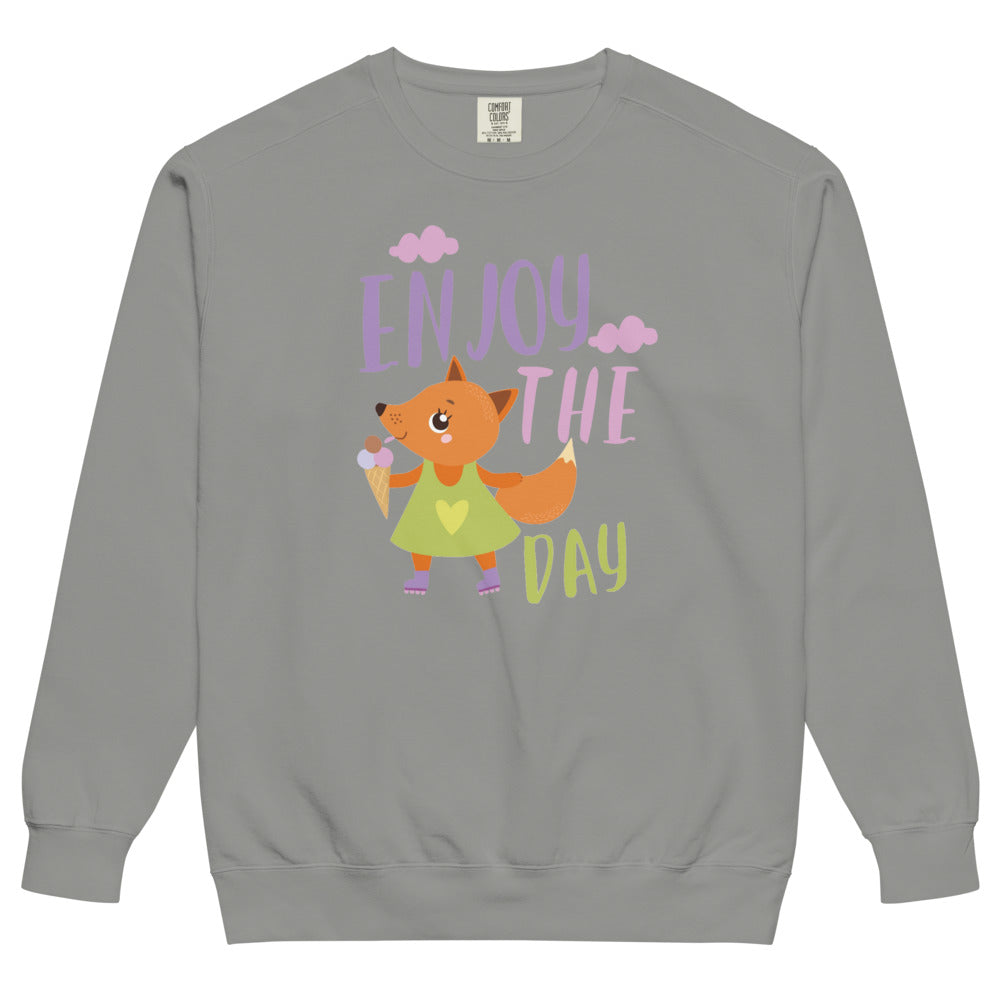 Orange fox - Ẹnoy the day | Unisex Garment-Dyed Sweatshirt | Comfort Colors 1566