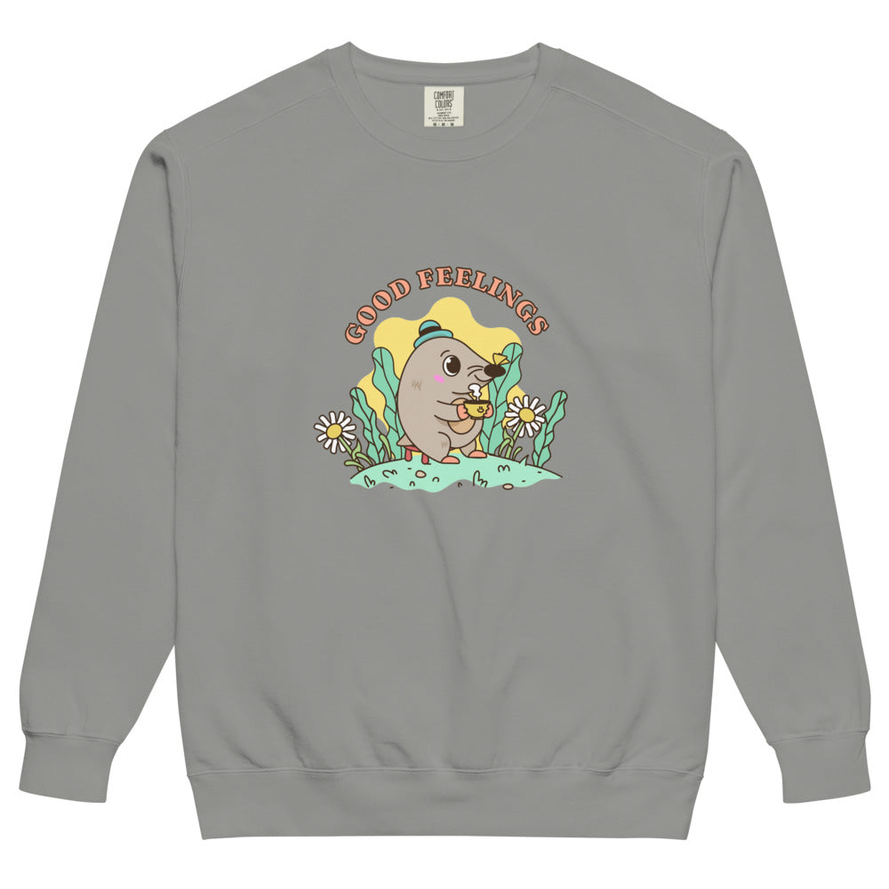 Good feelings | Unisex Garment-Dyed Sweatshirt | Comfort Colors 1566