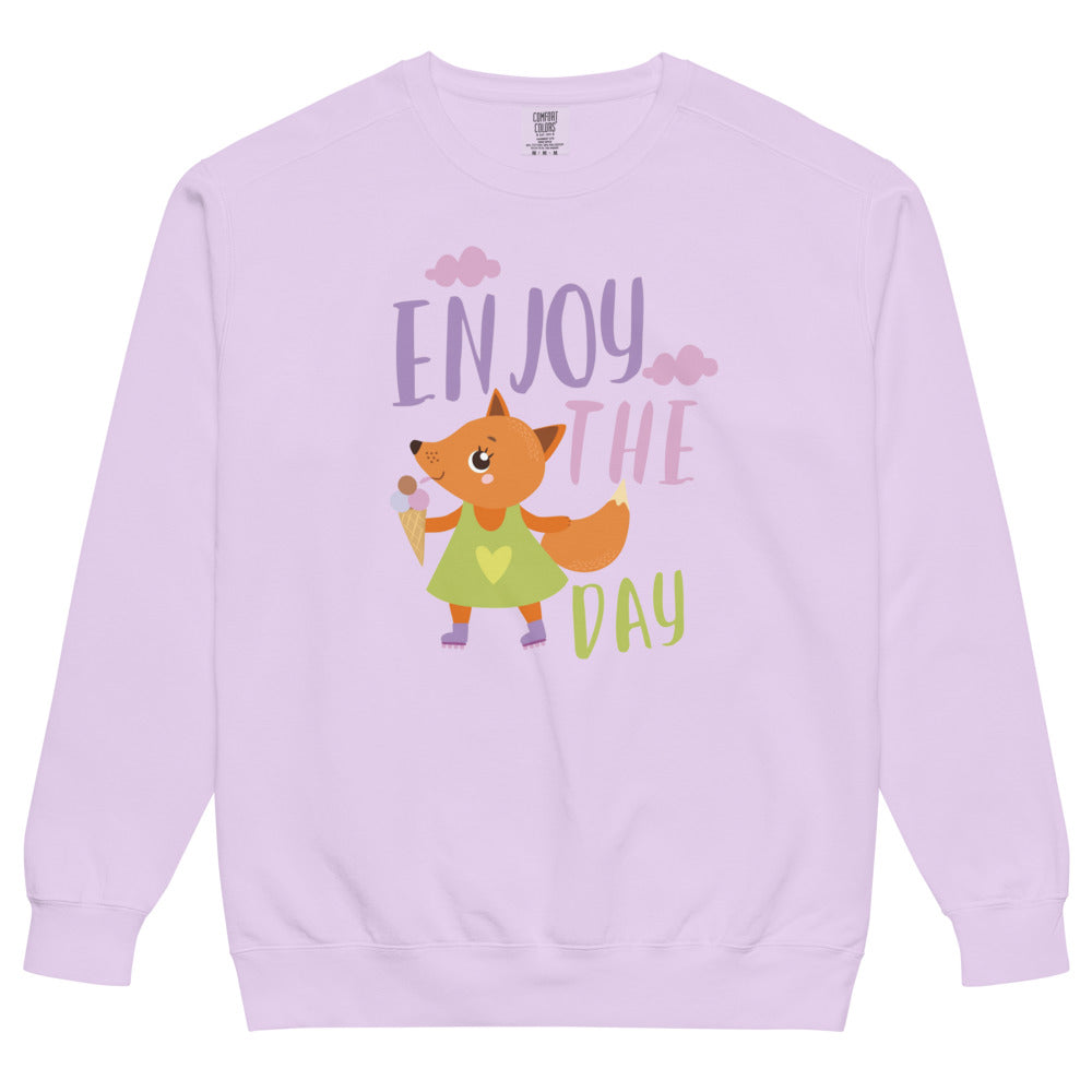 Orange fox - Ẹnoy the day | Unisex Garment-Dyed Sweatshirt | Comfort Colors 1566