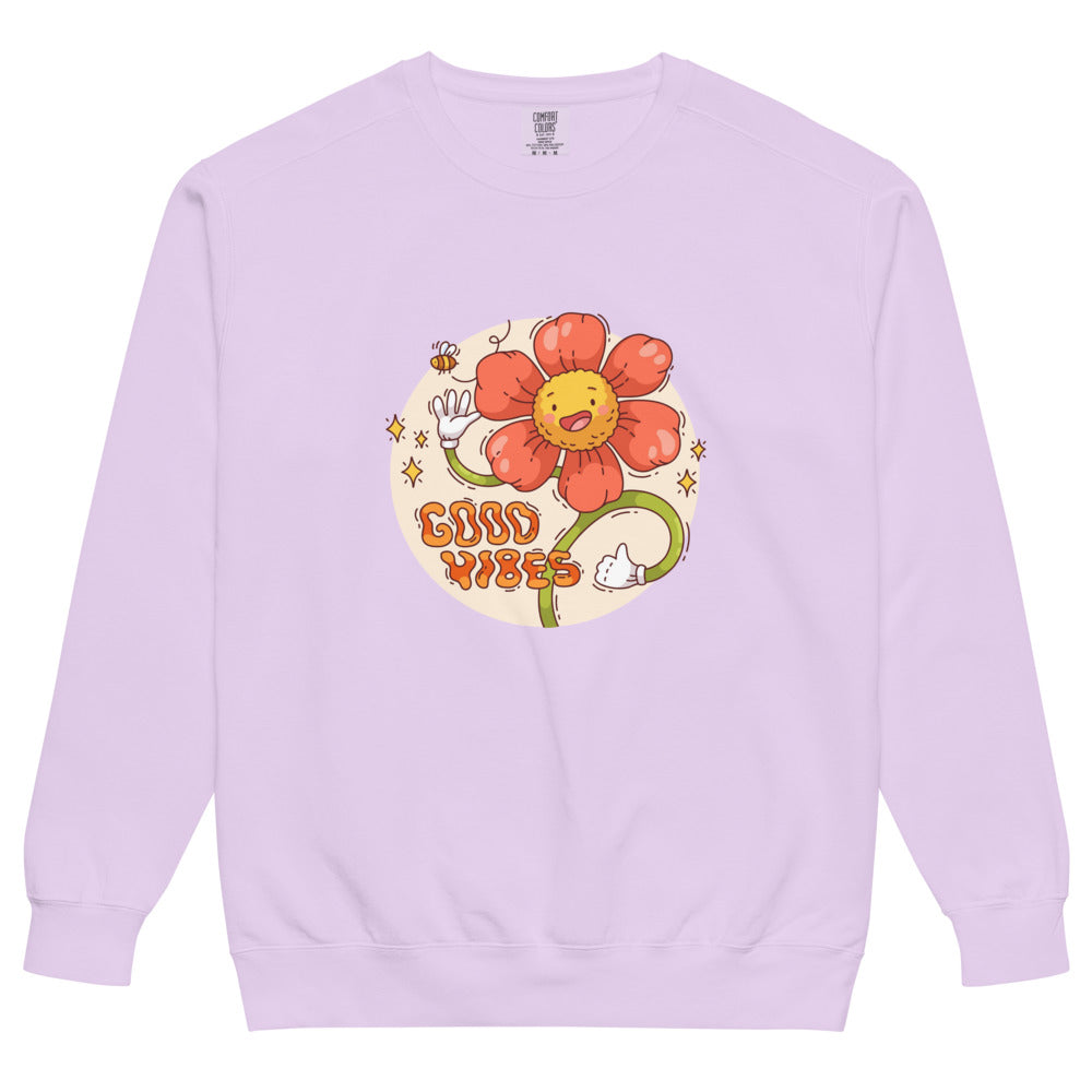Good vides | Unisex Garment-Dyed Sweatshirt | Comfort Colors 1566