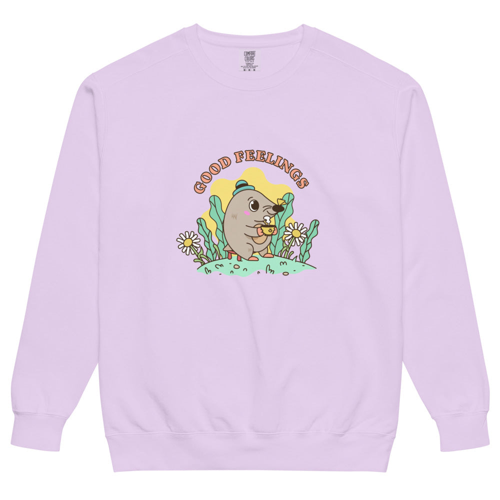 Good feelings | Unisex Garment-Dyed Sweatshirt | Comfort Colors 1566