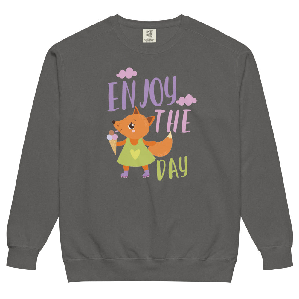Orange fox - Ẹnoy the day | Unisex Garment-Dyed Sweatshirt | Comfort Colors 1566