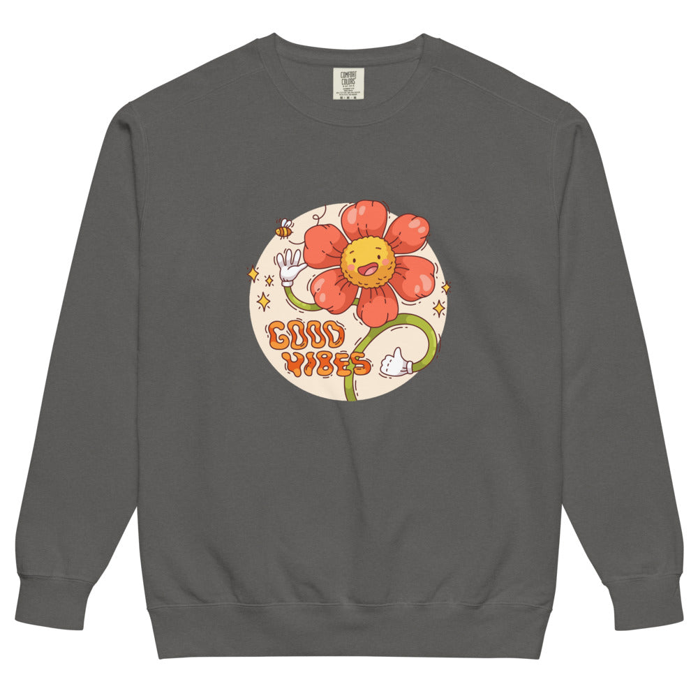 Good vides | Unisex Garment-Dyed Sweatshirt | Comfort Colors 1566