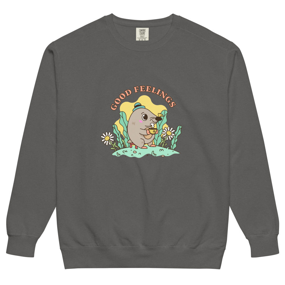 Good feelings | Unisex Garment-Dyed Sweatshirt | Comfort Colors 1566
