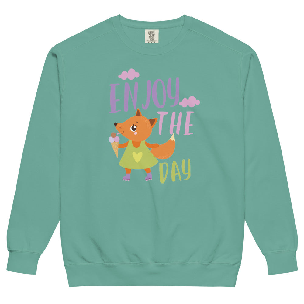 Orange fox - Ẹnoy the day | Unisex Garment-Dyed Sweatshirt | Comfort Colors 1566