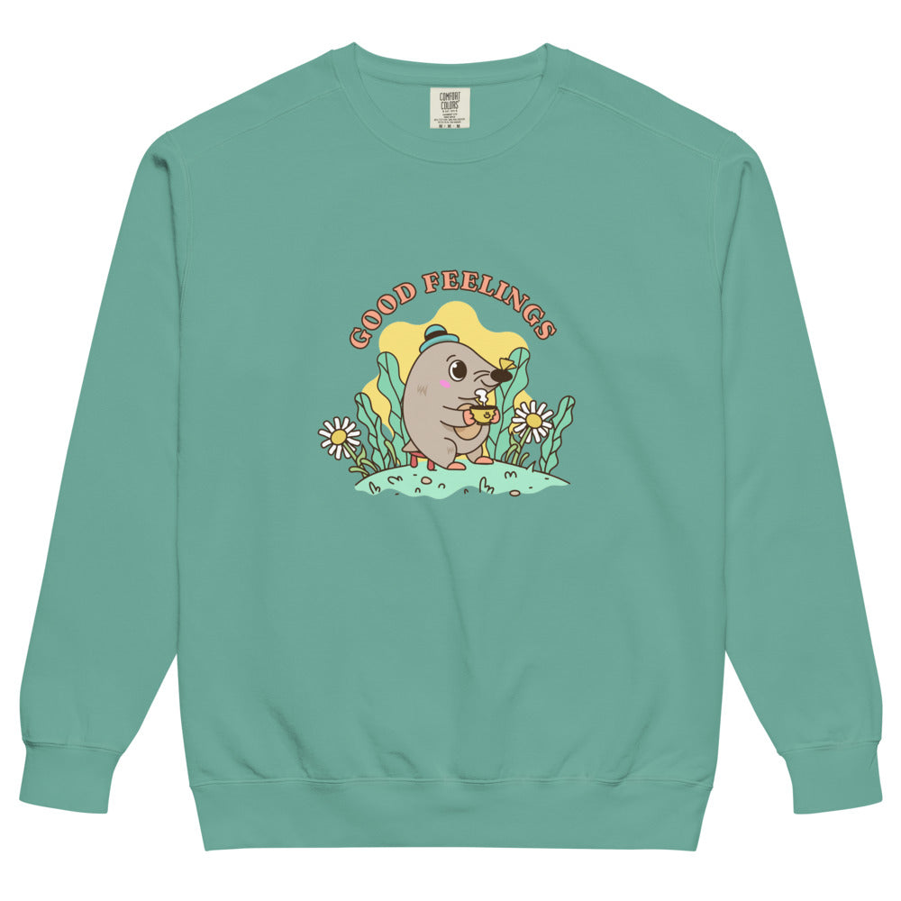 Good feelings | Unisex Garment-Dyed Sweatshirt | Comfort Colors 1566
