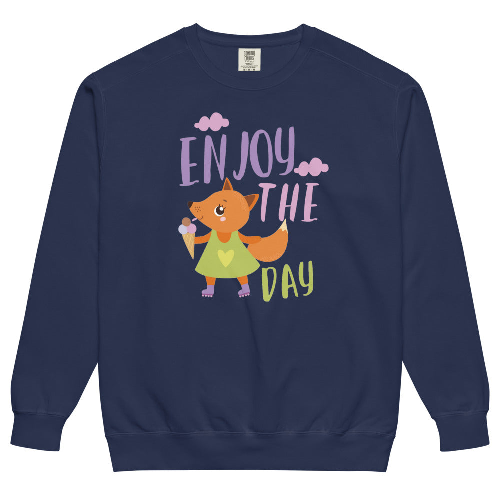 Orange fox - Ẹnoy the day | Unisex Garment-Dyed Sweatshirt | Comfort Colors 1566