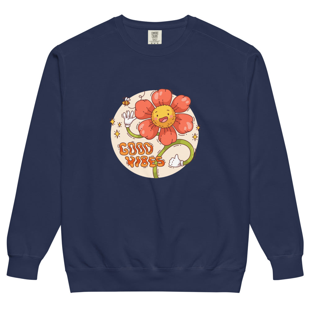 Good vides | Unisex Garment-Dyed Sweatshirt | Comfort Colors 1566