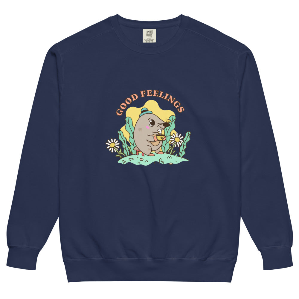 Good feelings | Unisex Garment-Dyed Sweatshirt | Comfort Colors 1566