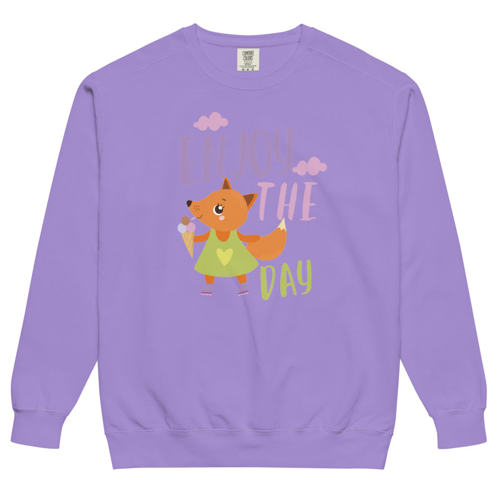 Orange fox - Ẹnoy the day | Unisex Garment-Dyed Sweatshirt | Comfort Colors 1566