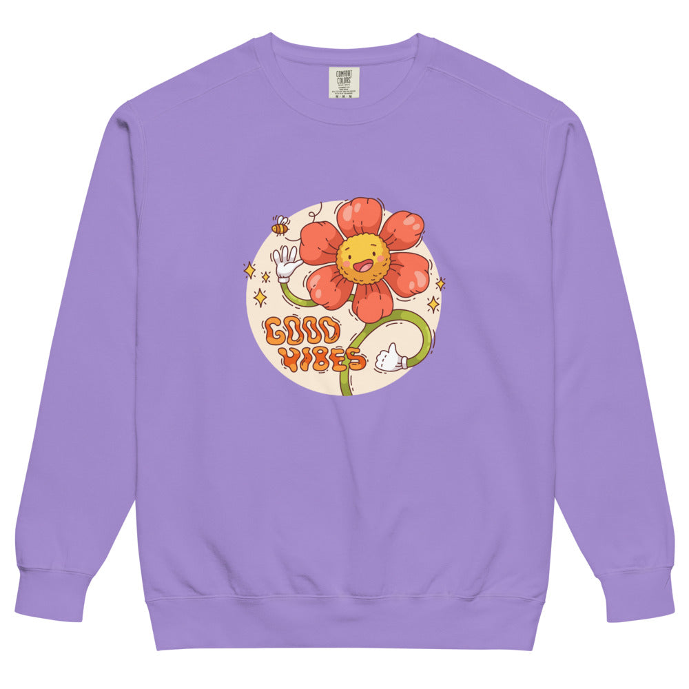 Good vides | Unisex Garment-Dyed Sweatshirt | Comfort Colors 1566