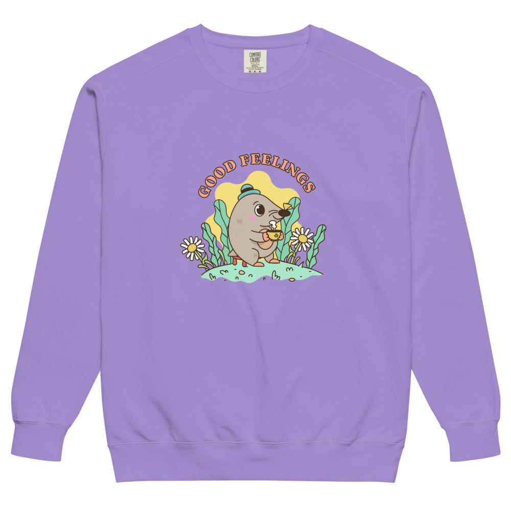 Good feelings | Unisex Garment-Dyed Sweatshirt | Comfort Colors 1566