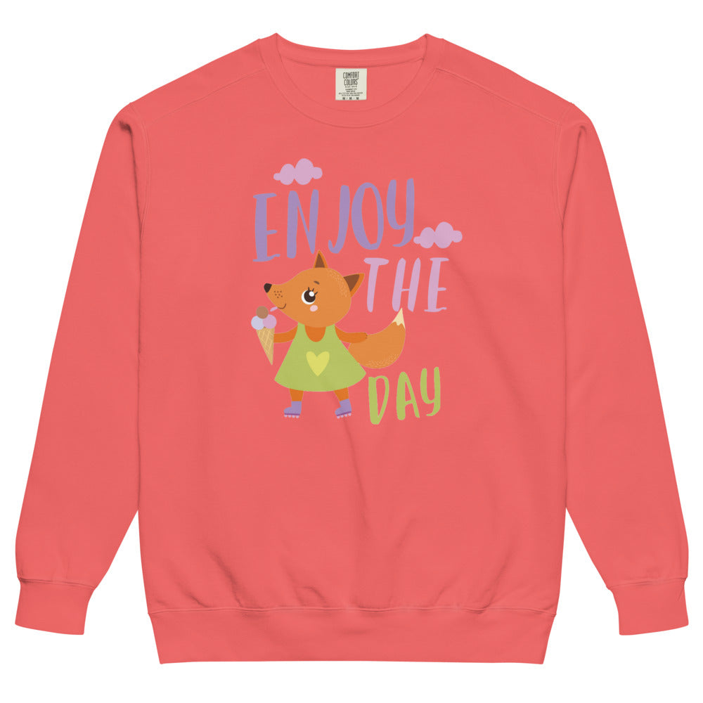 Orange fox - Ẹnoy the day | Unisex Garment-Dyed Sweatshirt | Comfort Colors 1566