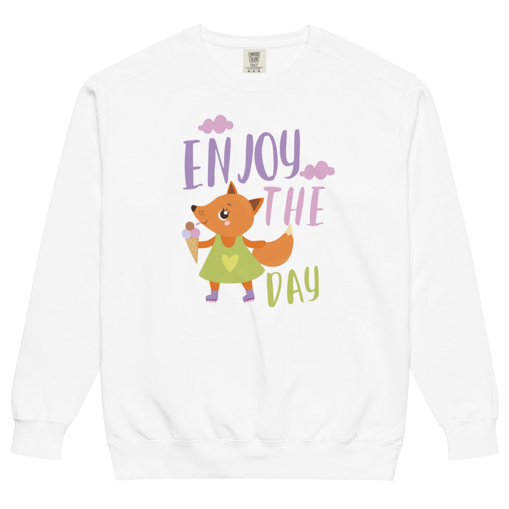 Orange fox - Ẹnoy the day | Unisex Garment-Dyed Sweatshirt | Comfort Colors 1566