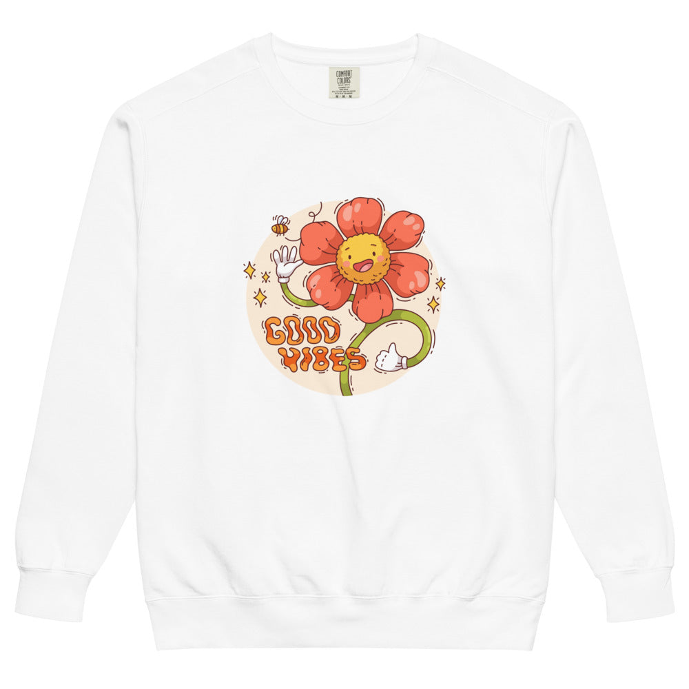 Good vides | Unisex Garment-Dyed Sweatshirt | Comfort Colors 1566