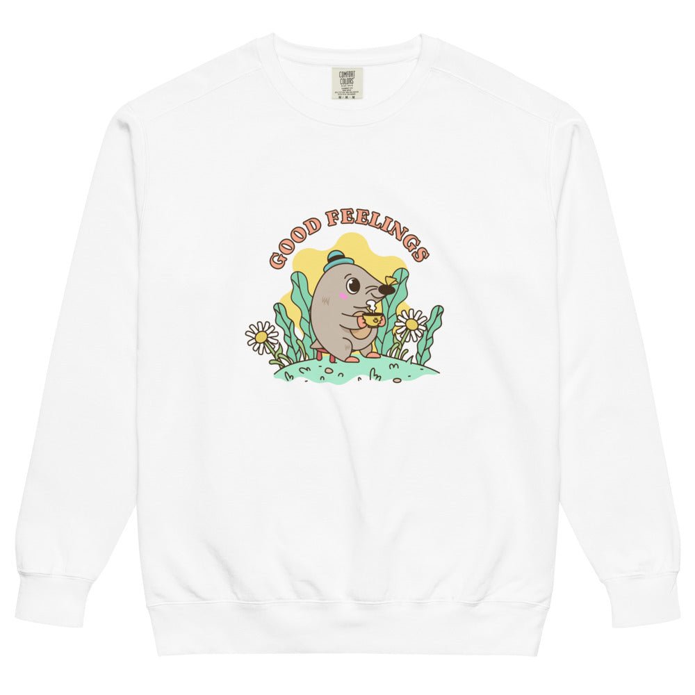 Good feelings | Unisex Garment-Dyed Sweatshirt | Comfort Colors 1566