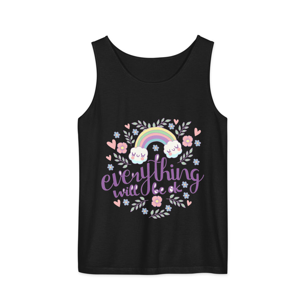Rainbow - Everything will be ok | Unisex Garment-Dyed Tank Top | Comfort Colors 9360