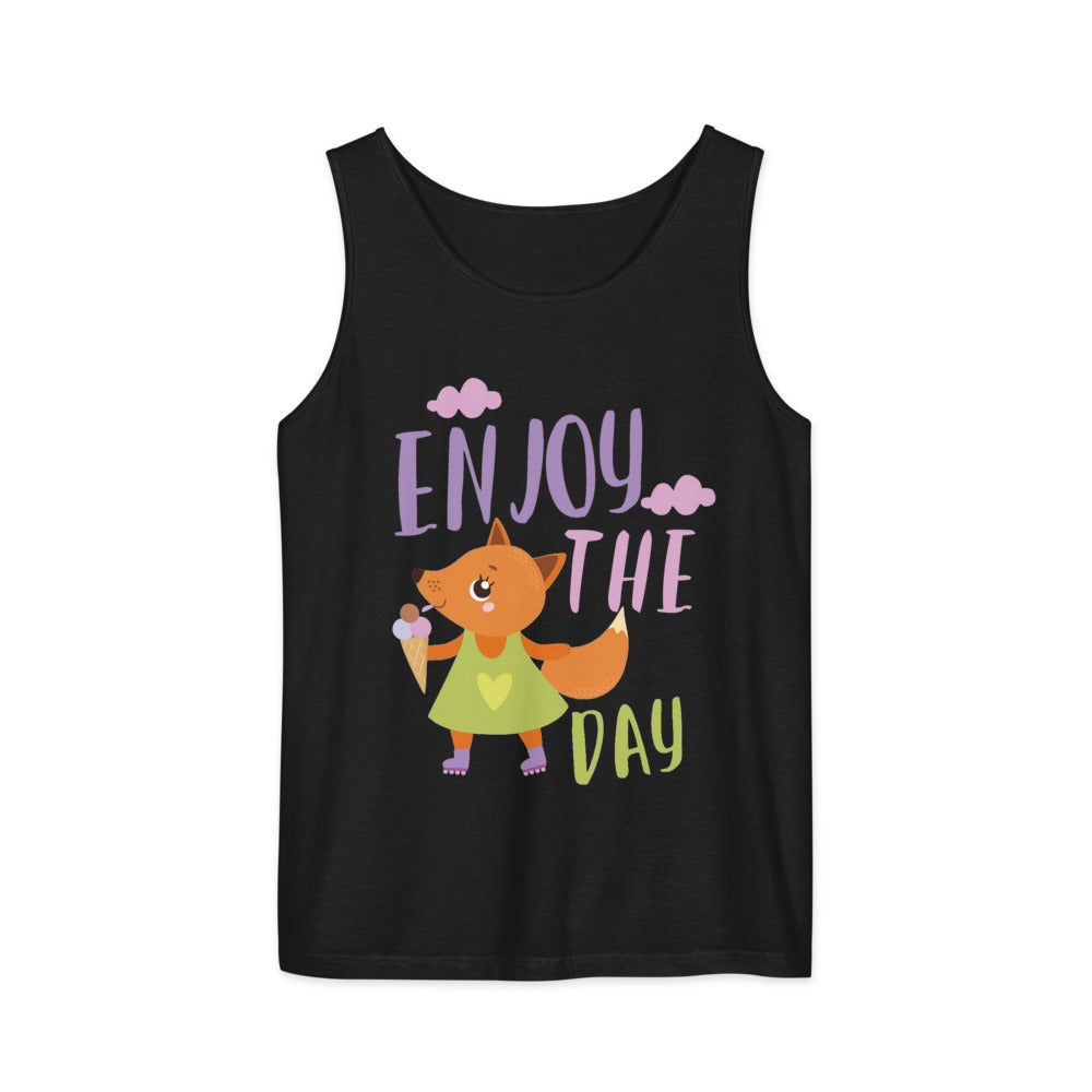 Orange fox - Ẹnoy the day | Unisex Garment-Dyed Tank Top | Comfort Colors 9360