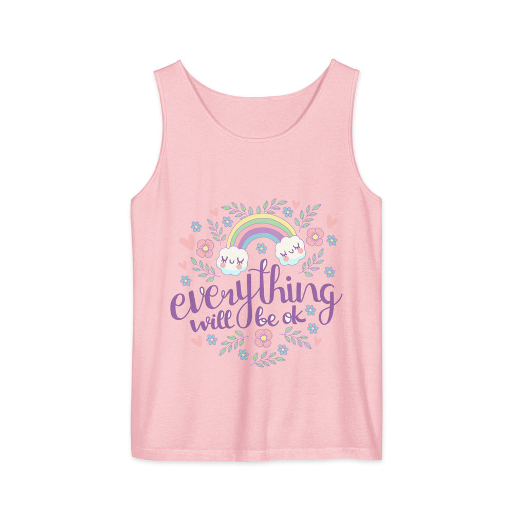Rainbow - Everything will be ok | Unisex Garment-Dyed Tank Top | Comfort Colors 9360