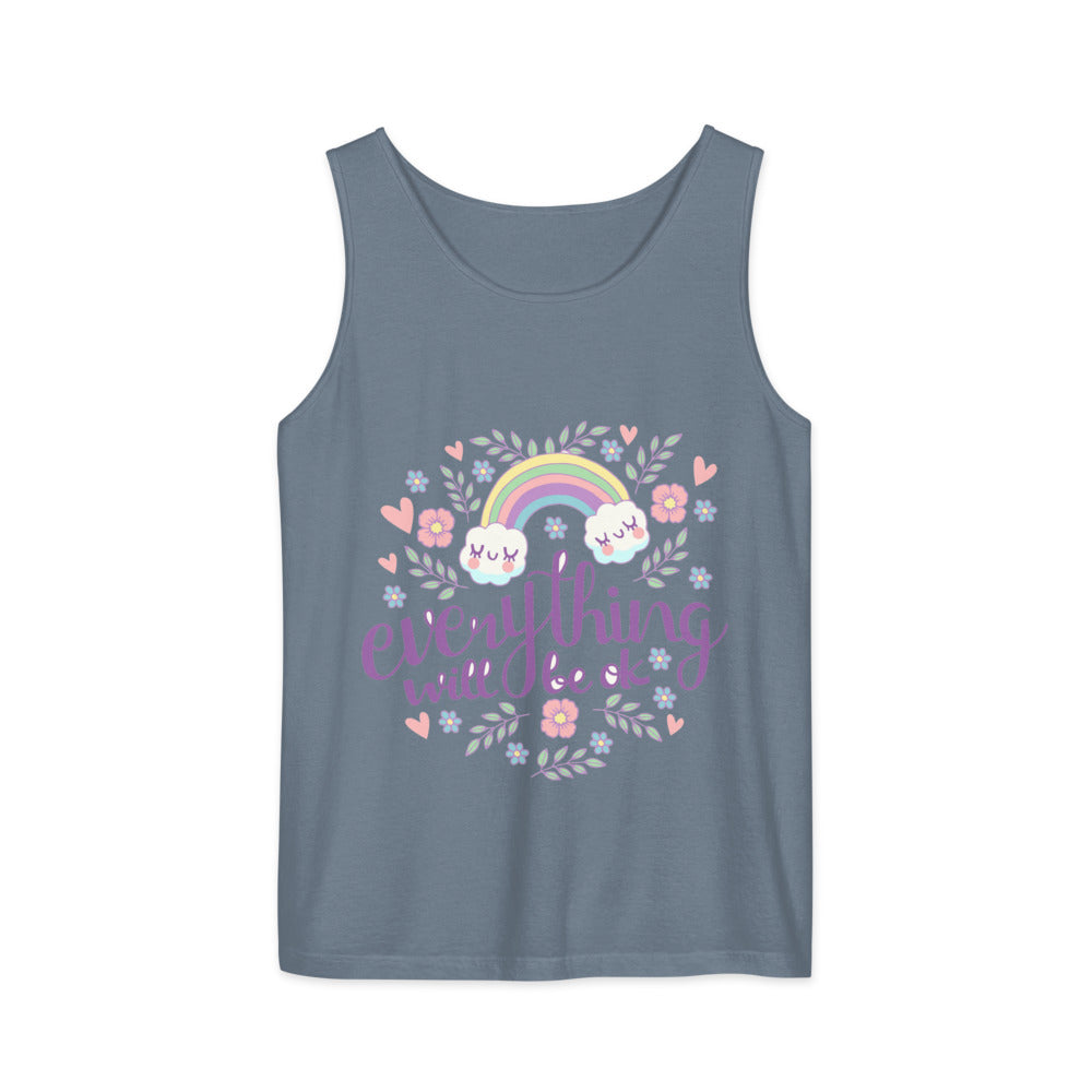 Rainbow - Everything will be ok | Unisex Garment-Dyed Tank Top | Comfort Colors 9360
