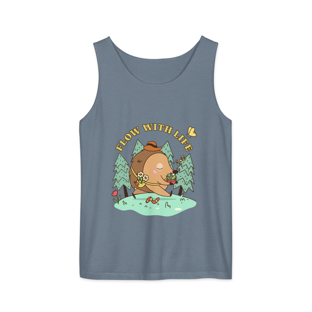 Flow with life | Unisex Garment-Dyed Tank Top | Comfort Colors 9360