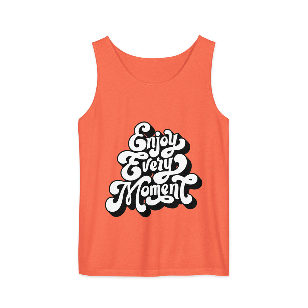 Enjoy every moments white | Unisex Garment-Dyed Tank Top | Comfort Colors 9360