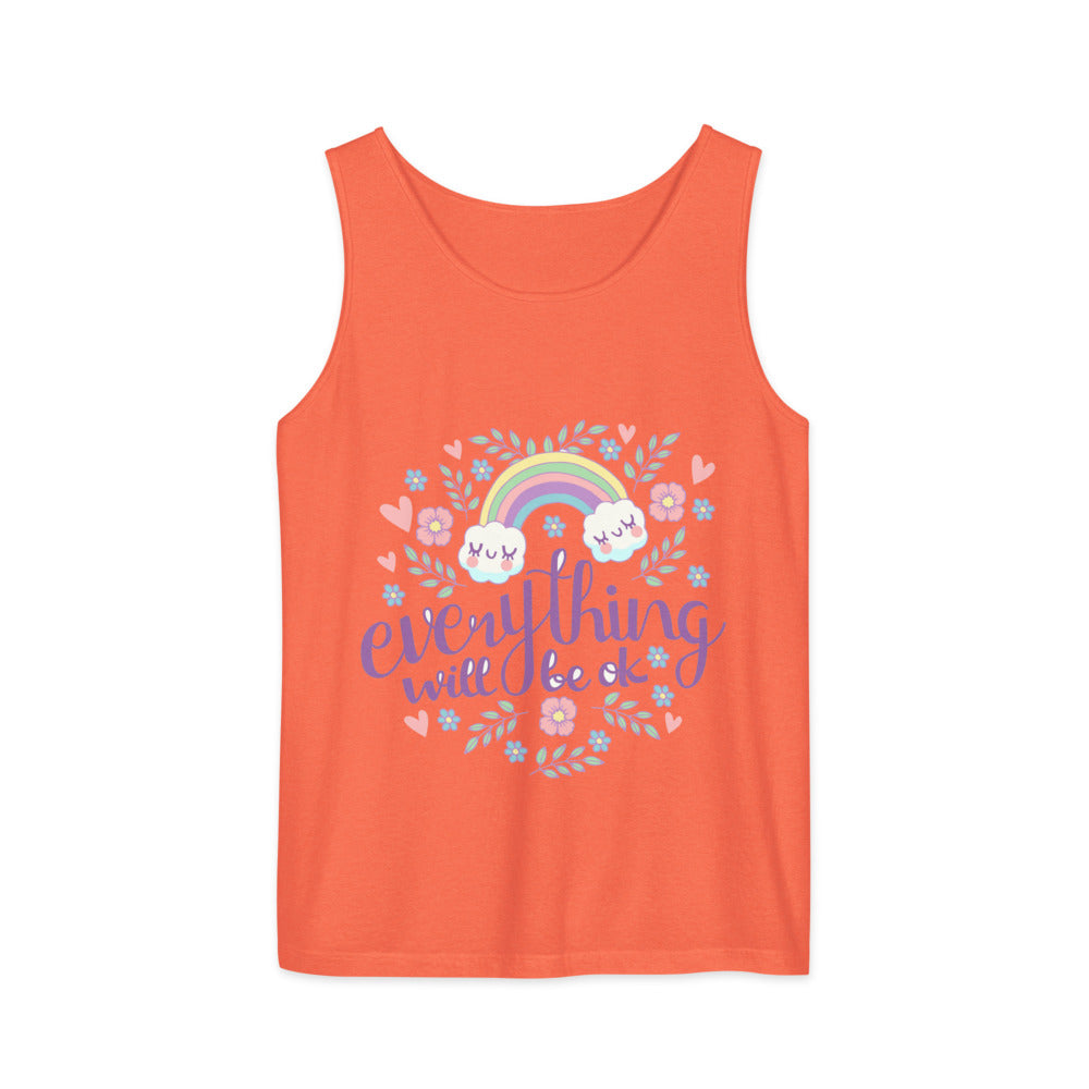 Rainbow - Everything will be ok | Unisex Garment-Dyed Tank Top | Comfort Colors 9360