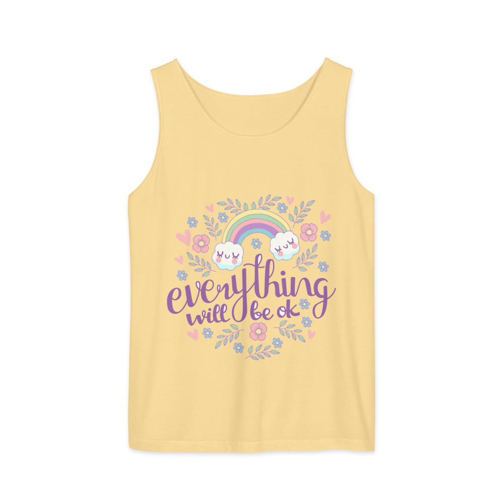 Rainbow - Everything will be ok | Unisex Garment-Dyed Tank Top | Comfort Colors 9360