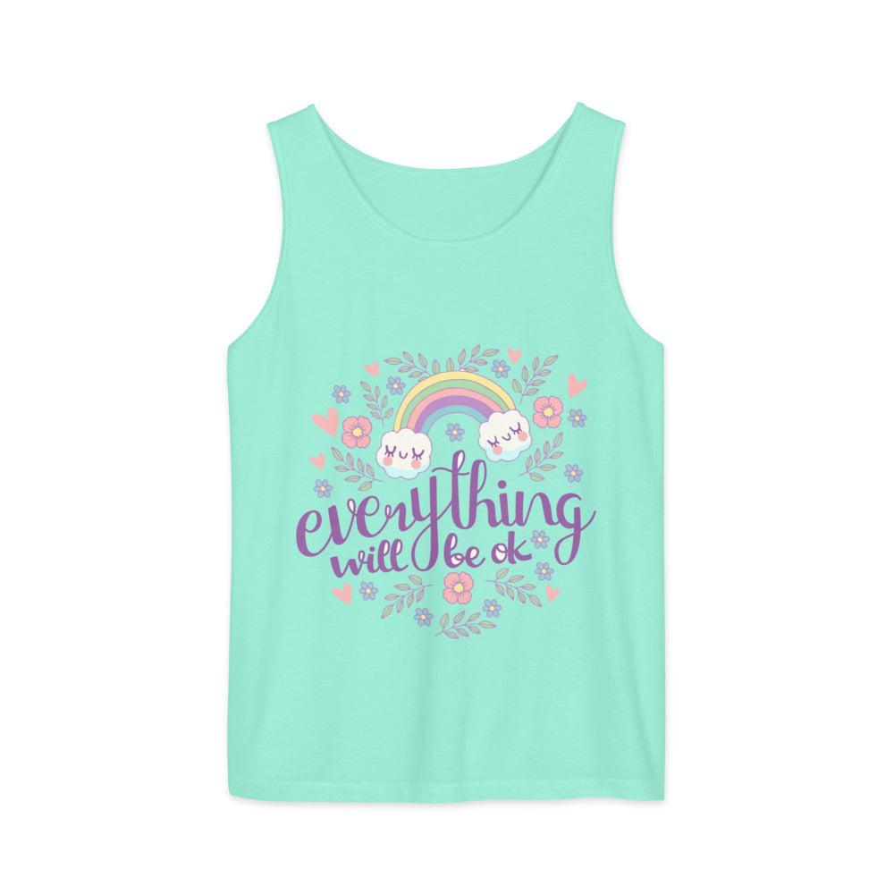 Rainbow - Everything will be ok | Unisex Garment-Dyed Tank Top | Comfort Colors 9360