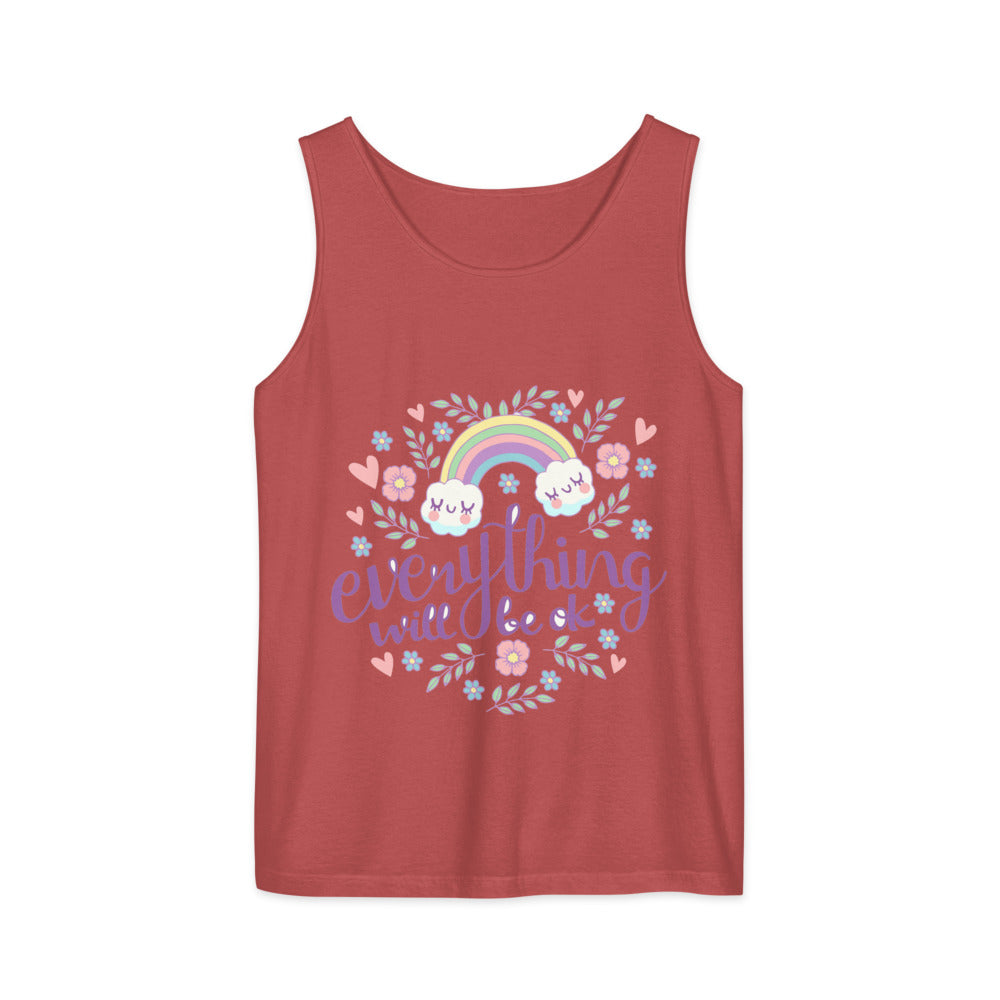 Rainbow - Everything will be ok | Unisex Garment-Dyed Tank Top | Comfort Colors 9360