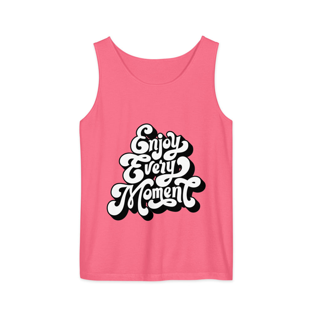 Enjoy every moments white | Unisex Garment-Dyed Tank Top | Comfort Colors 9360