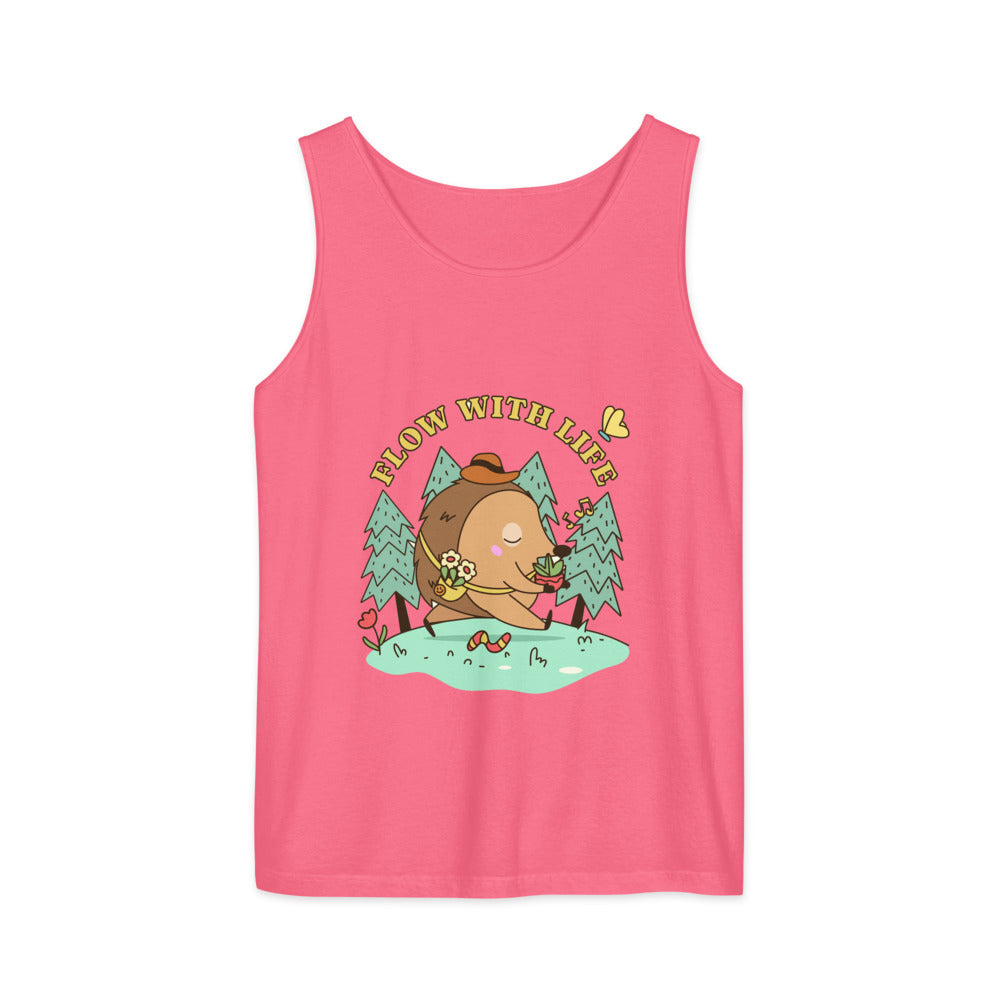 Flow with life | Unisex Garment-Dyed Tank Top | Comfort Colors 9360