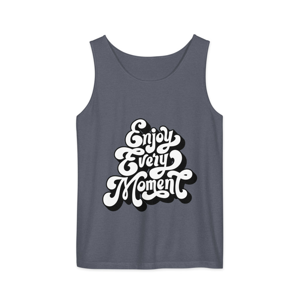 Enjoy every moments white | Unisex Garment-Dyed Tank Top | Comfort Colors 9360