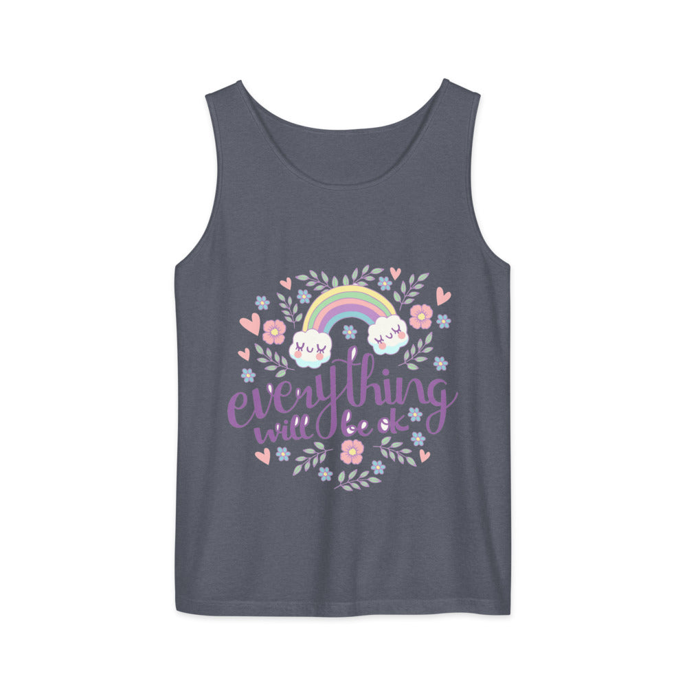 Rainbow - Everything will be ok | Unisex Garment-Dyed Tank Top | Comfort Colors 9360