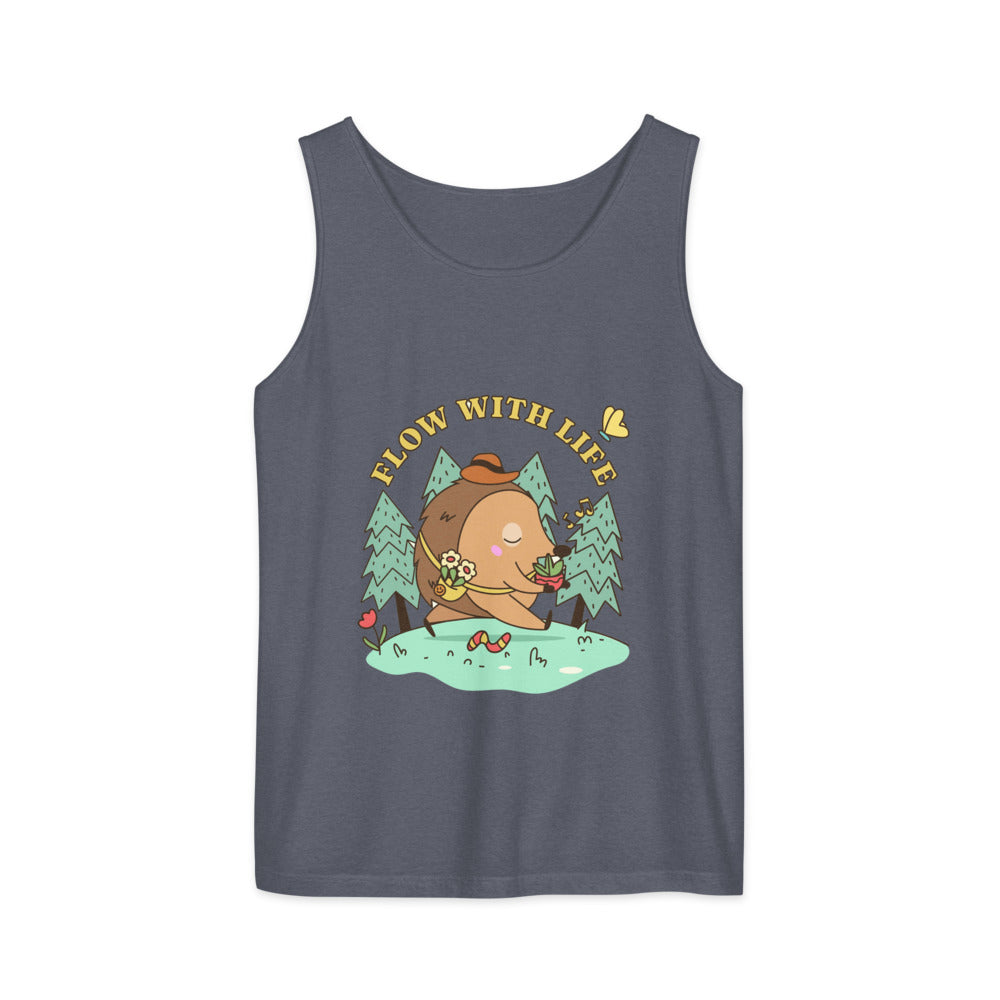 Flow with life | Unisex Garment-Dyed Tank Top | Comfort Colors 9360